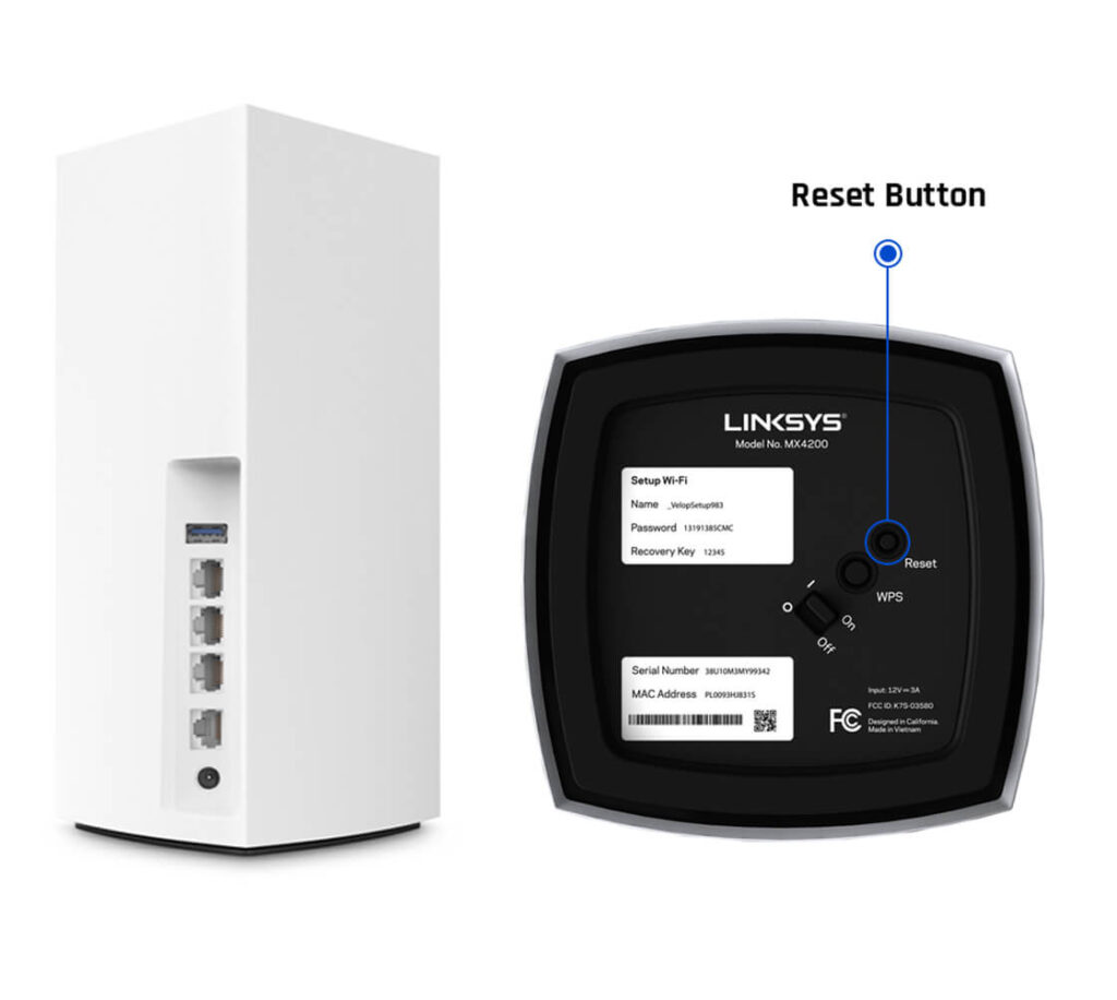 Linksys Velop MX4200 Reset